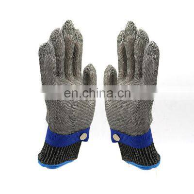 In Stock Butcher Stainless Steel Razor Wire Mesh Chain Mail Enforced Cut Resistant Gloves