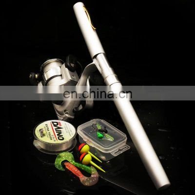 Balight Portable Pocket Telescopic Mini Fishing Pole Pen Shape Folded Fishing Rod With Reel Wheel