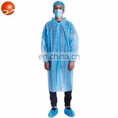 Wholesale Doctor Disposable Non Woven Blue White Lab Coat Uniform Coats with button