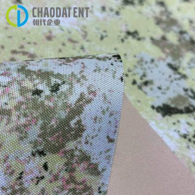 300D*300D PU Coated pattern print recycling 100% recycled polyester RPET oxford fabric for bag luggage supply