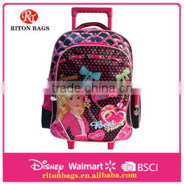 Wonderful Kids Trolley Bags Design with Pretty Girl Cartoon Trolley School Bag for Girls