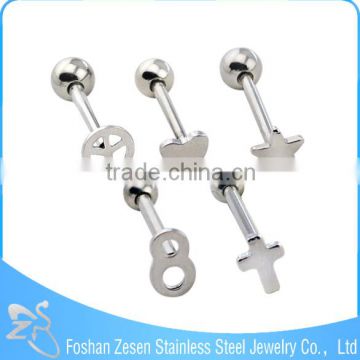 Factory wholesale body piercing free sample custom different shaped tongue ring