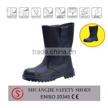 Natural rubber sole safety boots steel toe cap steel midsole safety shoes 8075