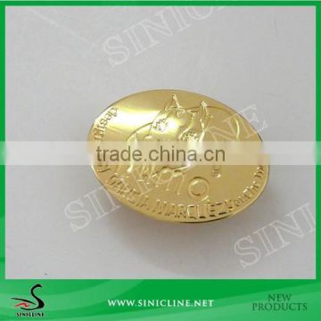 Sinicline Nickle Free Gold Metal Tag with Logo Debossed