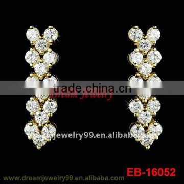 fashion earrings channel crystal dangle earring clear silver jewelry ladies' ear accessories wholesales