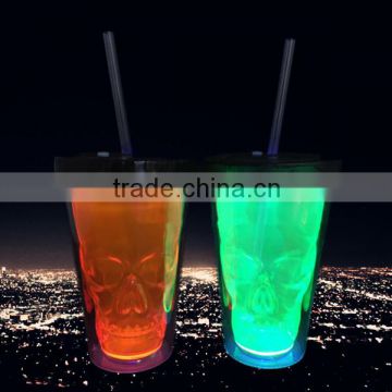 in public area recyclable wholesale led plastic skull cup