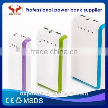 2016 professional factory cheapest price hot sell high capacity 2usb 4 lights fast charging portable 7800mah power bank