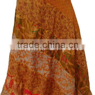 2112 Yellow skirts Silk skirt Vinatge Sari Patch Skirt Falds silk magic skirts Vintage Saree Silk Dress saree sari Silk Skirts