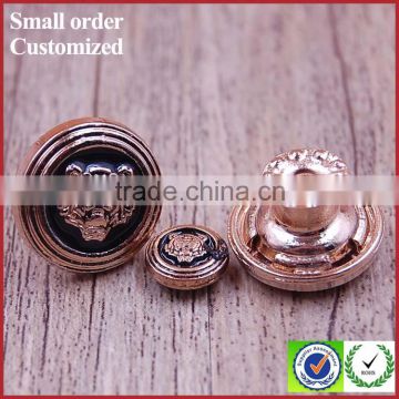 China wholesale golden tiger shape jeans metal button rivet
