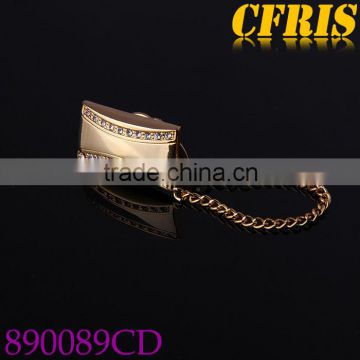 Wholesale fashion gold lapel pins with chain