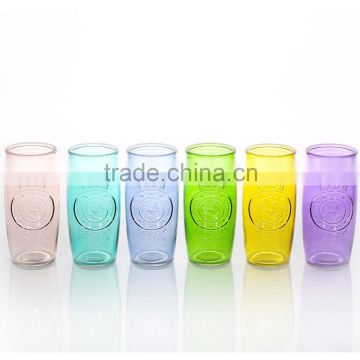 Wholesale Colored Chicken Carving Glass Drinking Cup