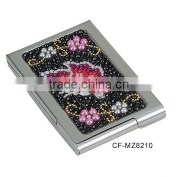 2013 Fashion wholesale stainless steel crystal card holder