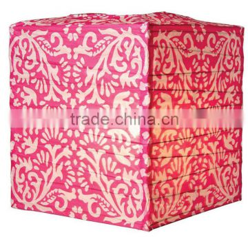 new design Fuchsia Pink Block Printed Square Paper Lantern