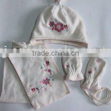 3pcs winter fleece sets ( scarf hat glove)