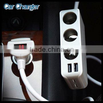 3 Socket Cigarette Lighter Adapter For Iphone 4 Usb Car Charger