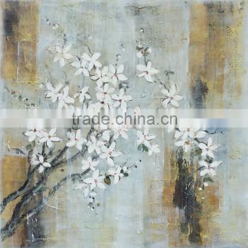 Handmade Home Decoration White Flowers SH055 painting Artwork Wall on canvas For Oil Painting