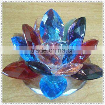 Hotsell Crystal Colorful Lotus Paperweight for Table Decoration