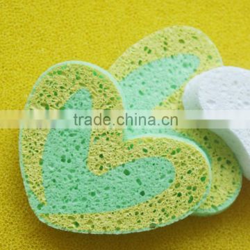 2014 Heart Shaped Cosmetic Facial Cleaning Sponge