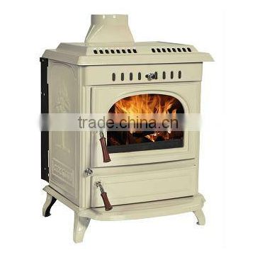 large fireplace, wood burning stove
