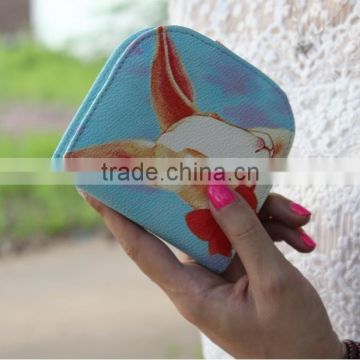 2016 3D Animal Wallet Holders Zipper PU Leather Money Wallet Short Small Wallet Purse (XJWP1625)