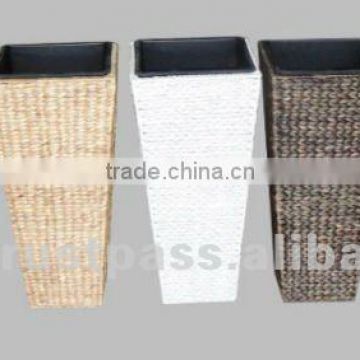 Natural rattan, water hyacinth single flower pot with plastic pot
