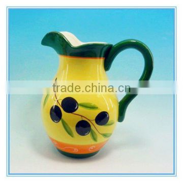 USA hot sale huge yellow DeHua ceramic beer pitcher with handle