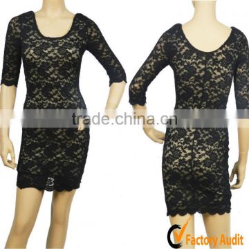 2013 fashion black lace dress