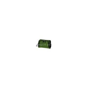 Green 600D Polyester Ladies Hanging Travel Toiletry Bags / Toilet Bag With Zipper Pocket