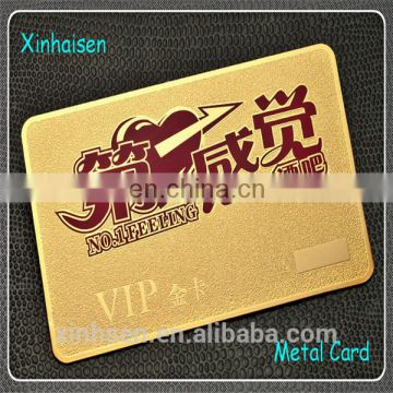 golden/silver visiting metal cards chemical etching stainless steel