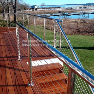 Outdoor/Indoor Wire Rope Balustrade Handrail Stainless Steel Stair Vertical Cable  Railing - China Cable Railing, Stainless Steel Cable Railing