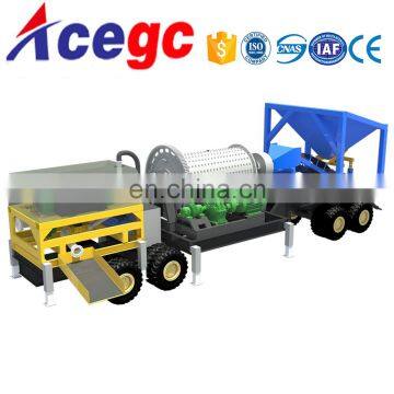 Specialized design mobile rock stone gold grinding and separating machine for sale