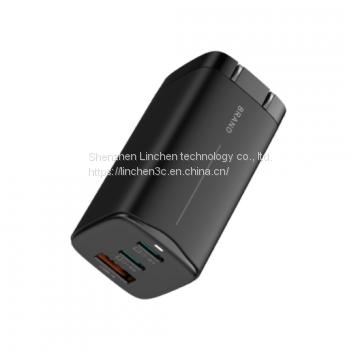 2020 New Arrival 65W GaN Charger Adapter 3 Ports For Phone Notebook wall chager fast pd charger