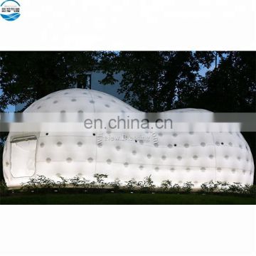 High quality customized inflatable giant air dome tent/ inflatable peanut shaped building with LED light for event