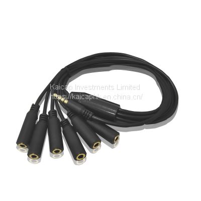 Cable Audio OEM ODM Factory Wire Harness Customized Cable Audio Cable Assembly 3.5mm 4 Poles Audio Plug to Jack 1/6