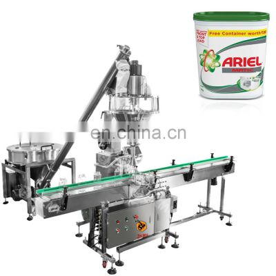 Professional high speed 25kg egg white powder plastic bottle mixing and filling machine