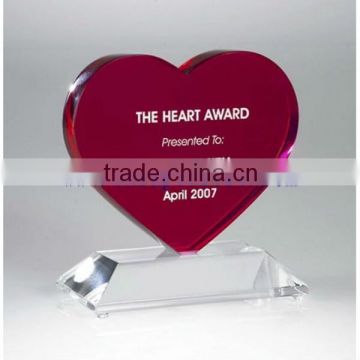 heart-shaped acrylic/plexiglass prize