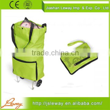 Hot sale!!! China design fashion foldable trolley shopping bag with wheels