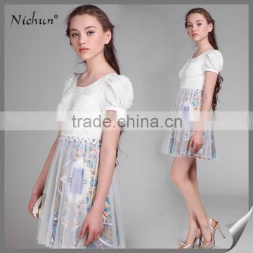2015 High Quality Floral Printed Alibaba Prom Dress Design