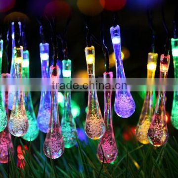 Garden Solar Outdoor String Lights 20ft 30 LED Water Drop Fairy Waterproof