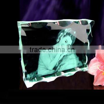 Wholesale K9 glass cube/blocks gift 3d photo laser engraved crystal for wedding favors gifts