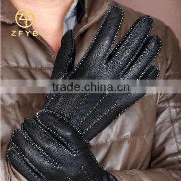 Hot sale classic fashion man deer texture leather gloves with all type