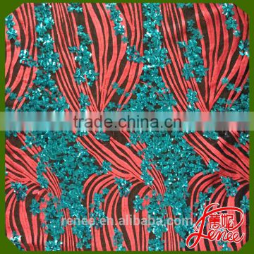 Famous Textile Supplier 100% Polyester Sequined Embroidery Fabric