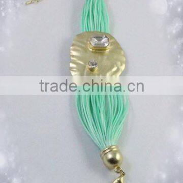 fashion wax line clasp bracelt gold plating with stones
