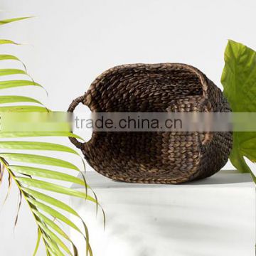 Water hyacinth woven storage basket