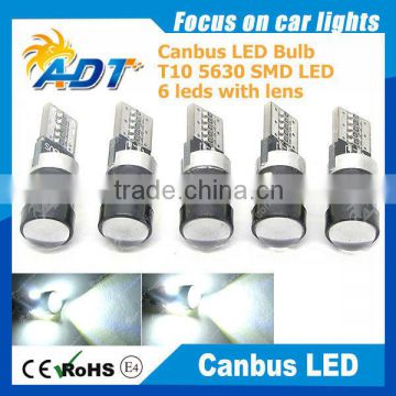 Hot sale T10 led smd bulb 194 168 W5W 5630 LED 6 SMD White automotive brake light