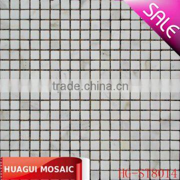 15x15 8mm thickness while marble mosaic HG-ST8014
