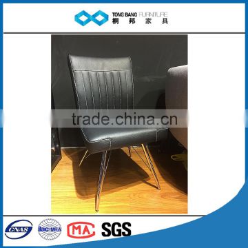 TB synthetic leather and chrome cross leg modern pu dining room chair
