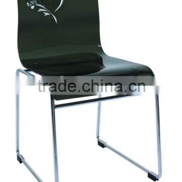 Backrest Acrylic Wedding Chair with Stainess Steel Legs