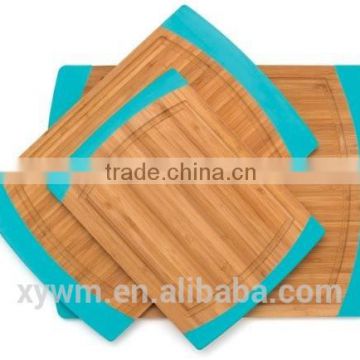International Bamboo Non Slip Cutting Board with Silicone Sides Set