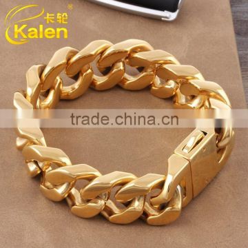 916 gold plated designs stainless steel titanium bracelet